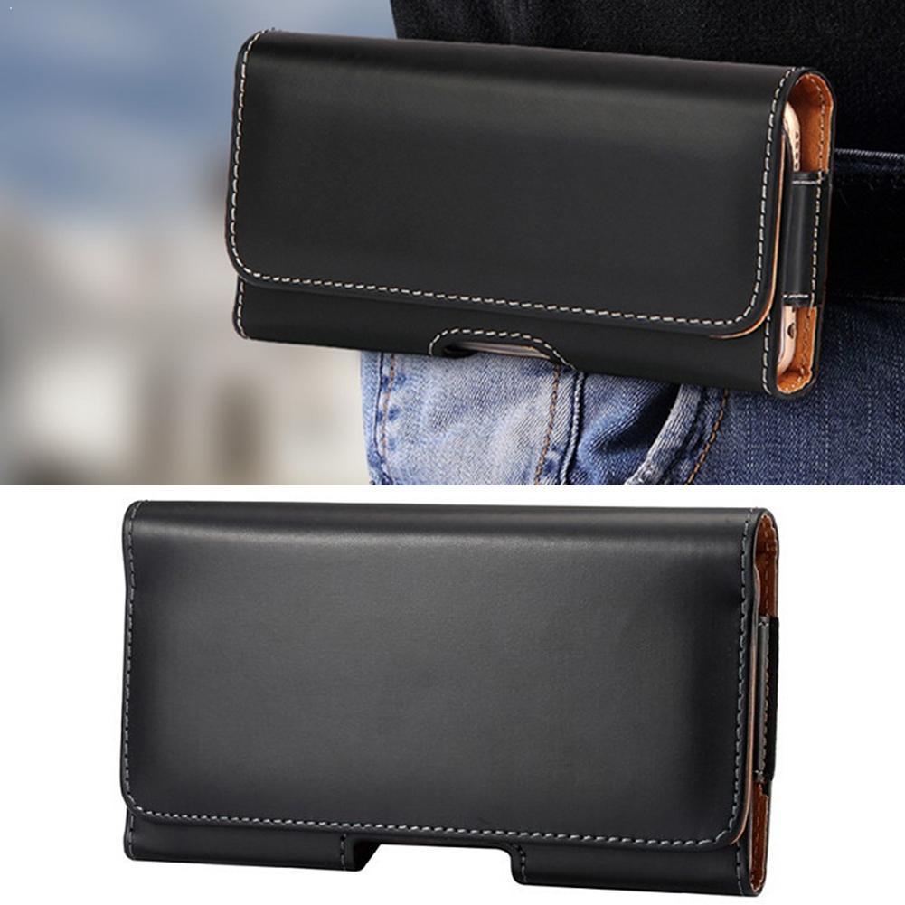 1 Pcs Universal Leather Phone Belt Case Waist Bag Magnetic Pouch Cover Clip Belt G5F4