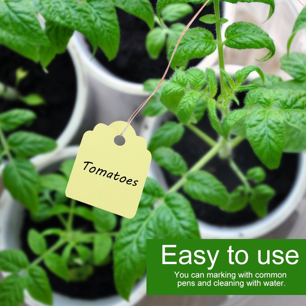 Genanvendelige 200 stk planter hænge tag etiketter såning have urtepotte plastik tags nummerplade hængende pvc haveredskaber