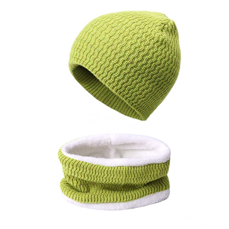 Todelt tørklæde og hue kvinder hue hue strikket kalot efterår vinter varme casual hatte unisex hold elastiske hatte udendørs: -en