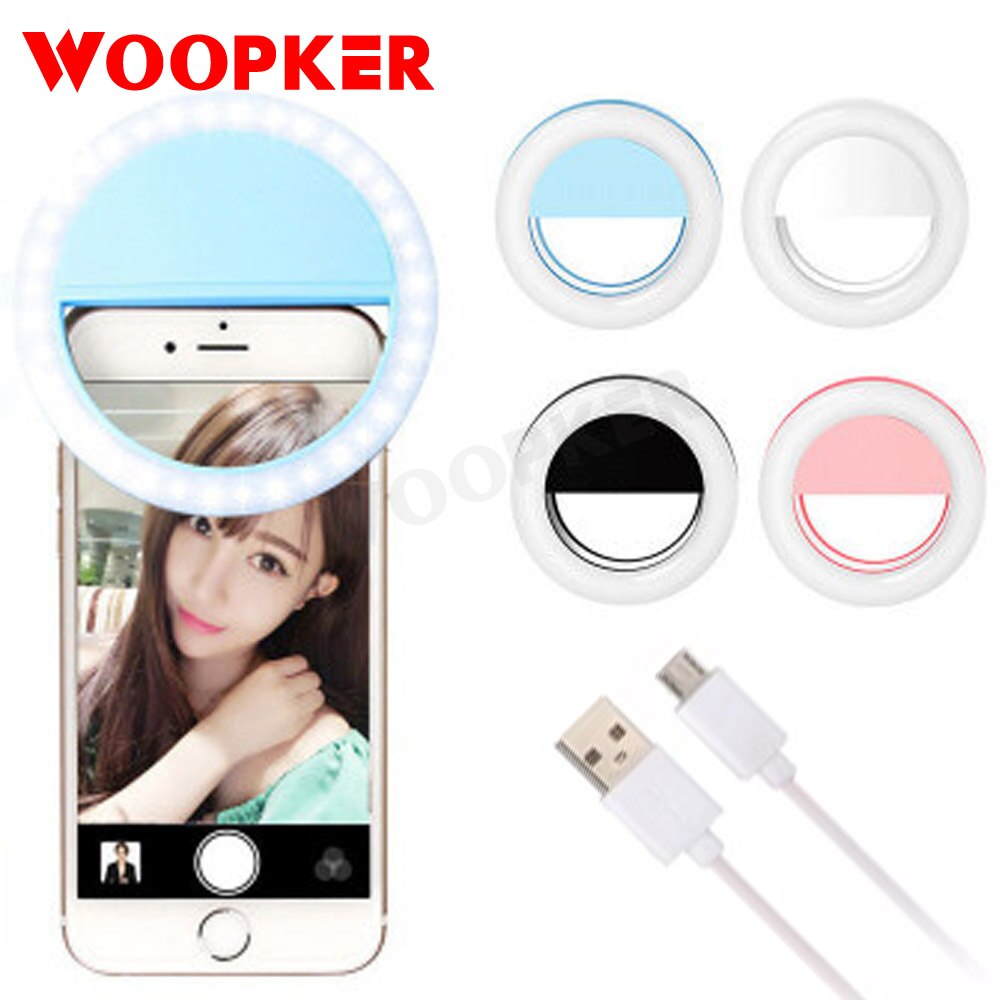 LED Lamps Selfie Ring Light for iPhone Andriod Ring Light Selfie Fill Light Enhancing USB Charge