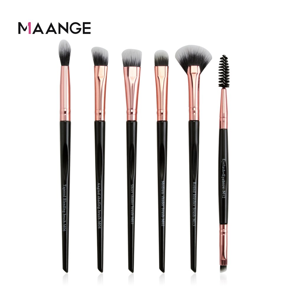 Maange 3/5/6/12 stuks oogmake-up kwast oogschaduw concealer blending wenkbrauw lip make-up kwast waaierkwast beautytool: 6 stuks borstels