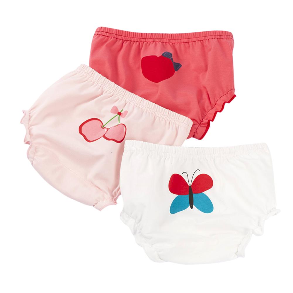 3pcs/set Baby Girls Cotton Disper Cotton Panties Bloomers Underpants Newborn Toddler Kid Underwears: A / M 100