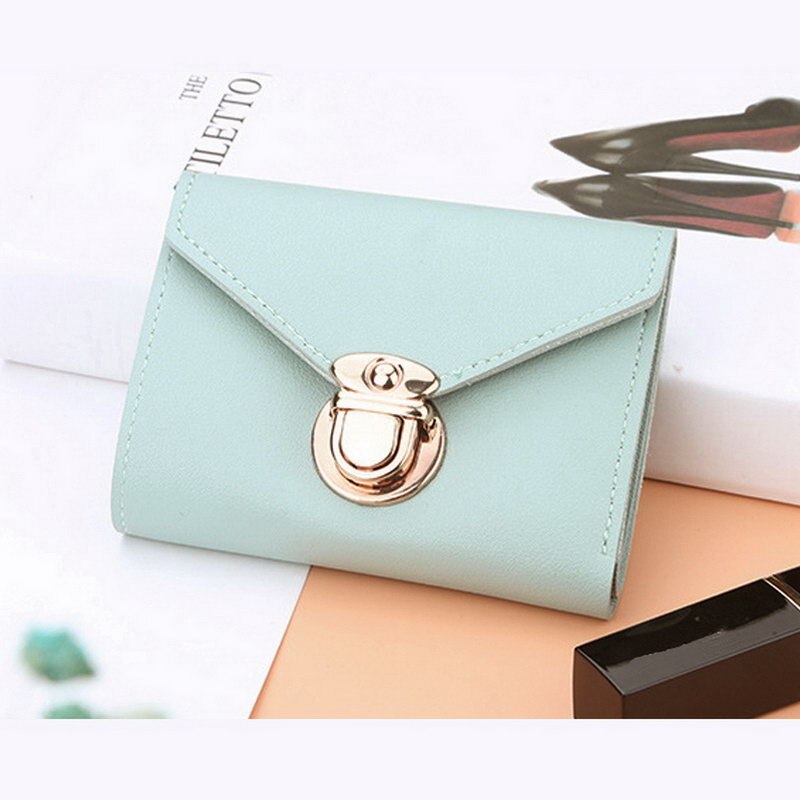 Trifold PU Leather Wallet voor Vrouwen Credit Kaarthouder Korte Portemonnee CUN 668