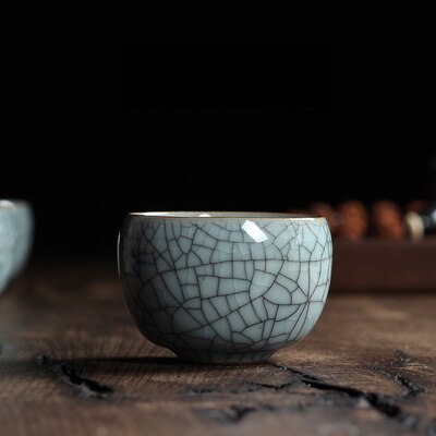 1 STKS Zes Kleuren Chinese Longquan Celadon Porselein Gaiwan ChinaTeacups Porseleinen Kom 100 ml China Thee Pot Celadon Crackle Theekopje: Green Thread