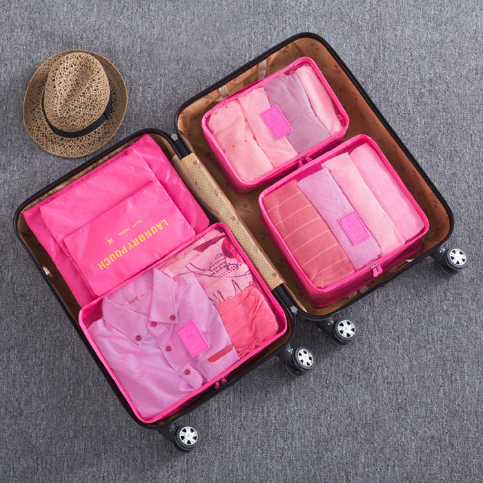 Mara's Dream 6pcs Polyester Packing Cube Women Travel Bag Waterproof Luggage Clothes Tidy Pouch Organizer Large Capacity Durable: E