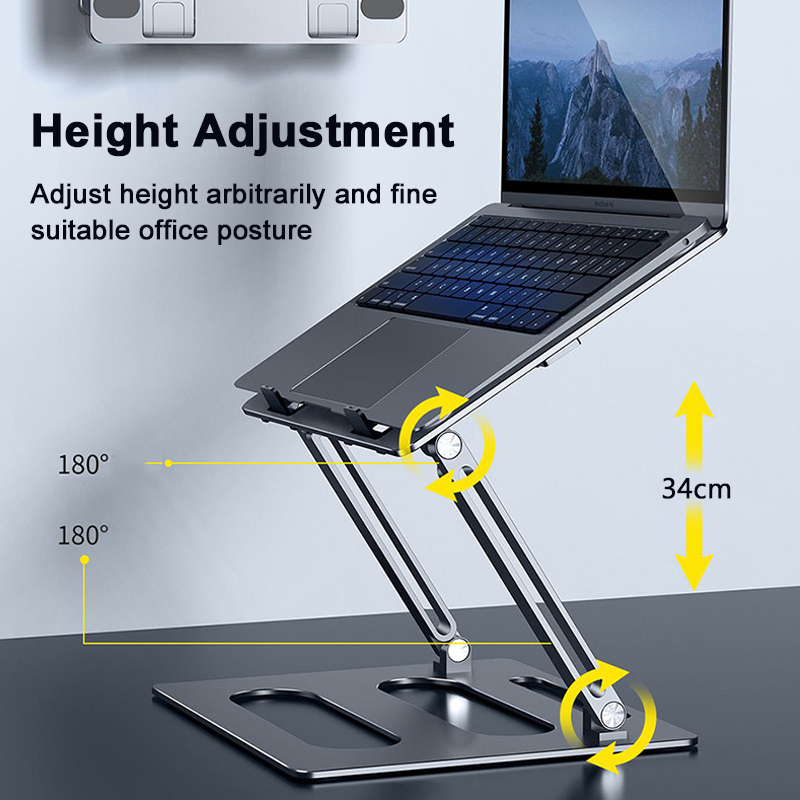 Adjustable Laptop Stand Base Support Notebook Stand For Macbook Tablet Computer iPad Cooling Pad Bracket Table With Phone Holder