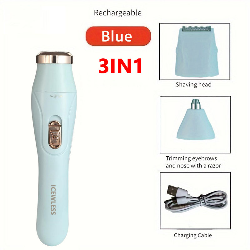Electric Hair Trimmers for Women Waterproof Razor Painless Private Body Hair Removal Device shaver Bikini Arm Leg Face Shaving: green