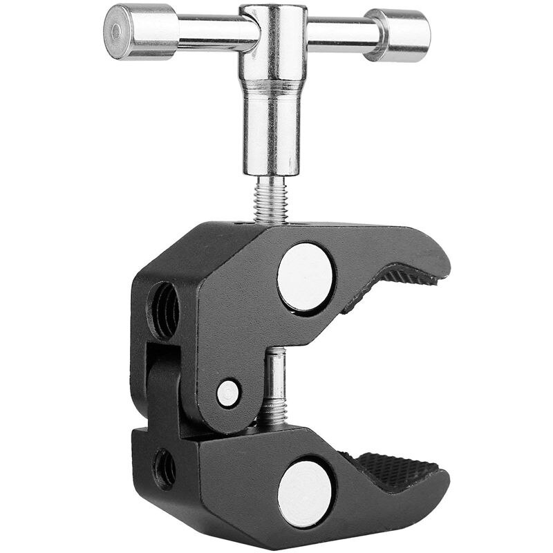 2Pack Super Clamp Crab Clamp Photography with / 1/4 and 3/8 inch Thread Rod Clamp Pliers Clip for DSLR Rig Cameras, 15mm Rods, L