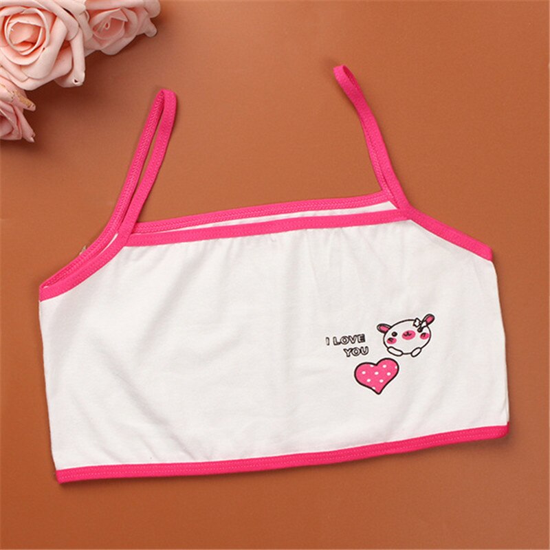 Young Developmental Girls Cotton Training Bra Wire Free Padded Children Summer Soprts Bra8-16 year old girl