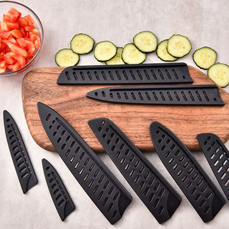 1pcs Black Plastic Kitchen Knife Blade Protector Cover For 3.5-10 Inches Knife Cover