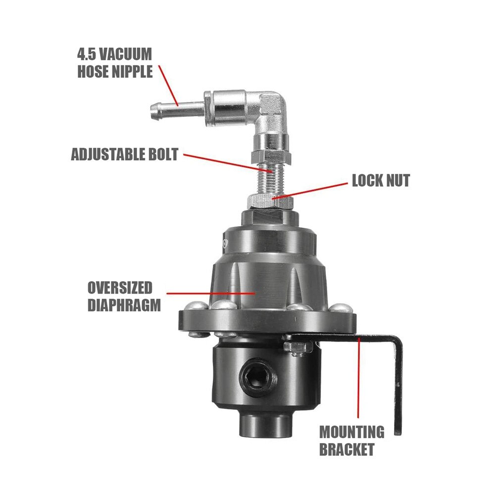 Regolatore di pressione del carburante regolabile universale tipo Tomei con manometro originale e istruzioni consegna rapida