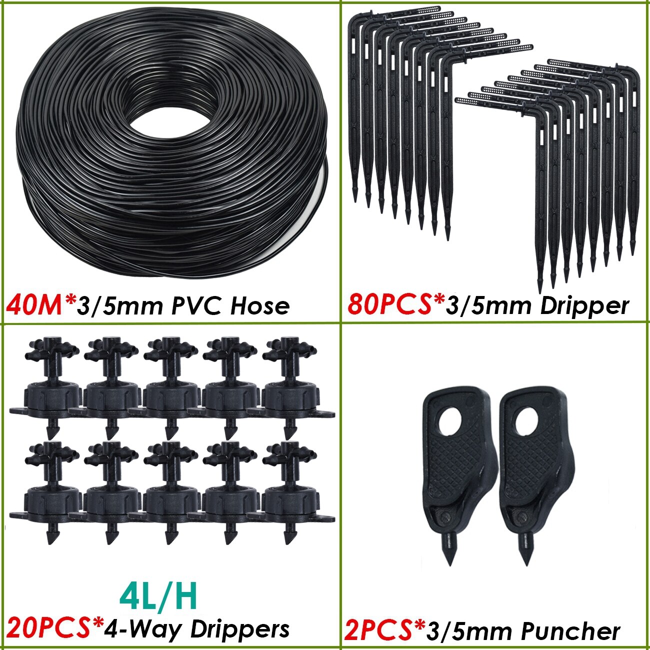 KESLA 4L/H arrow drip system emitter 4-way drip arrow Dripper Greenhouse Irrigation system water garden 40sets 20sets 10set: Burgundy