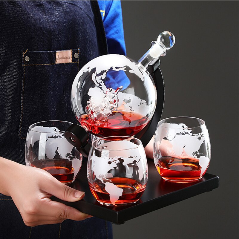 Service à vin en verre , carafe à whisky, verre en cristal, distributeur de spiritueux, bar, fête, décoration intérieure, verrerie d&#39;art 2022