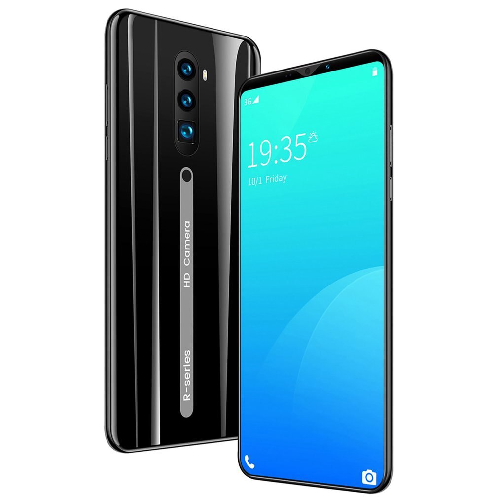 Rino3-Smartphone con pantalla de 5,8 pulgadas, celular Android con gota de agua, teléfono móvil de color sólido púrpura y de: black US