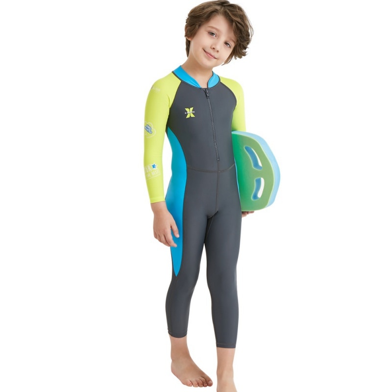 The One-piece Neoprene Kids Diving Suit Wetsuit children for boys girls Keep Warm Long Sleeves UV protection Swimwear