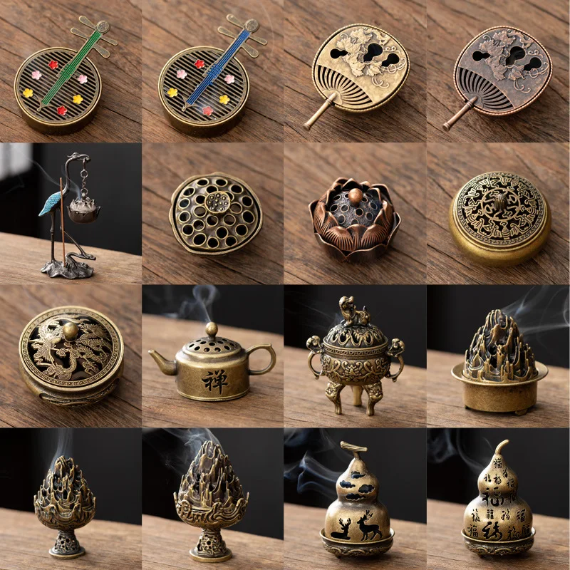 Antique Pocket Dragon Phoenix Incense Burner Hollow Incense Mini Ornaments Chinese Ancient Tea Desk Decor Office Decoration