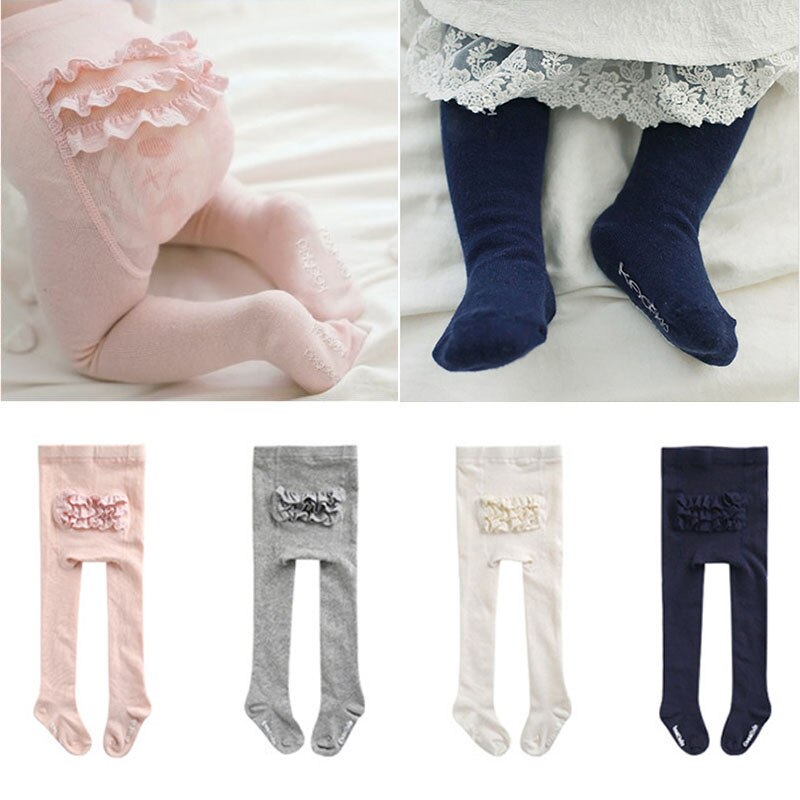 Cotton Infant Baby Tights Kids Lace PP Tights Toddler Girls Pant Floral Anti Slip Pantyhose Children Clothing