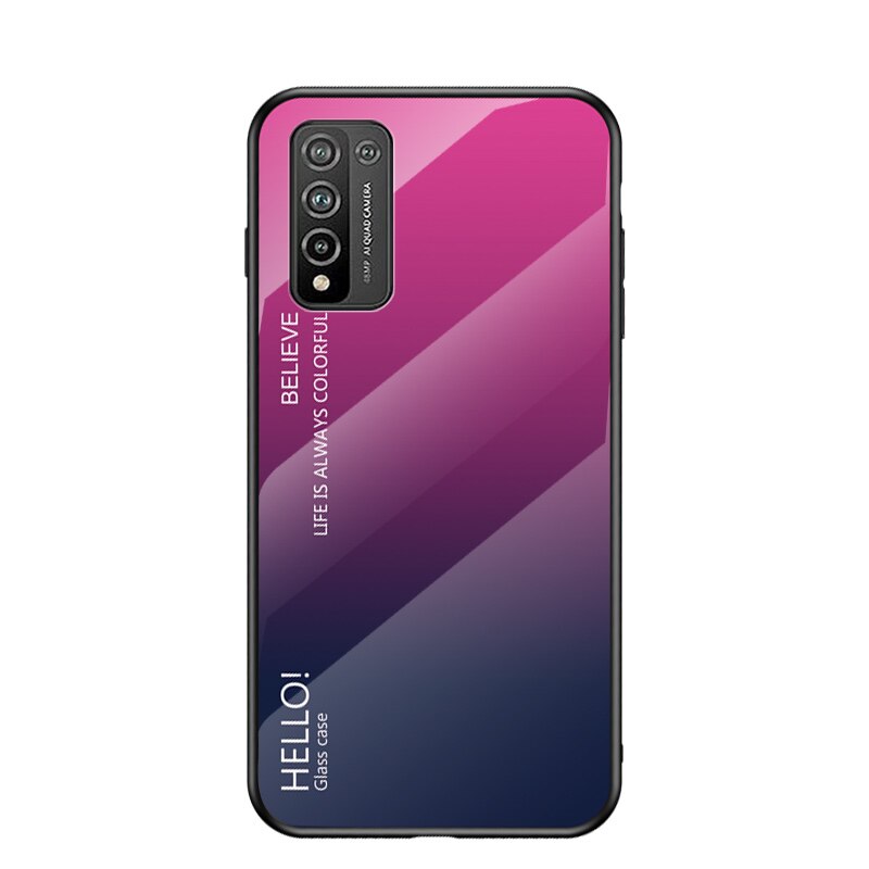 MAKAVO per Huawei Honor 10X Lite coperchio coperchio per telefono Honor 10X Lite in vetro temperato sfumato di lusso per Fundas: rosa rosa