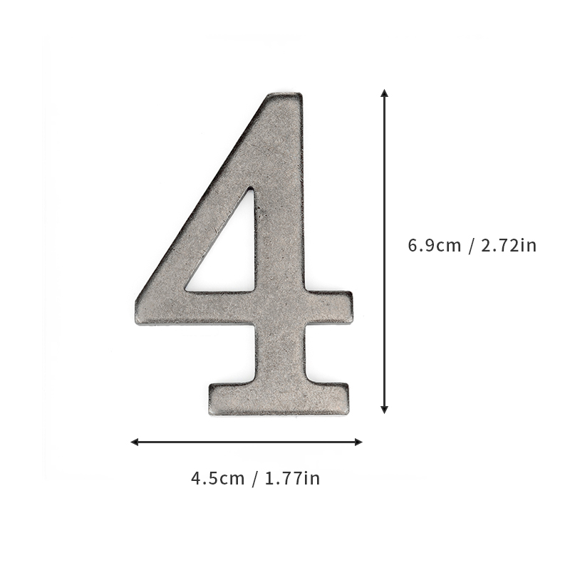 Silver Metal Door Number with Magnets 7*4cm House Number Apartment Door Number for Outdoor Hotel Home Mailbox Label: Champagne