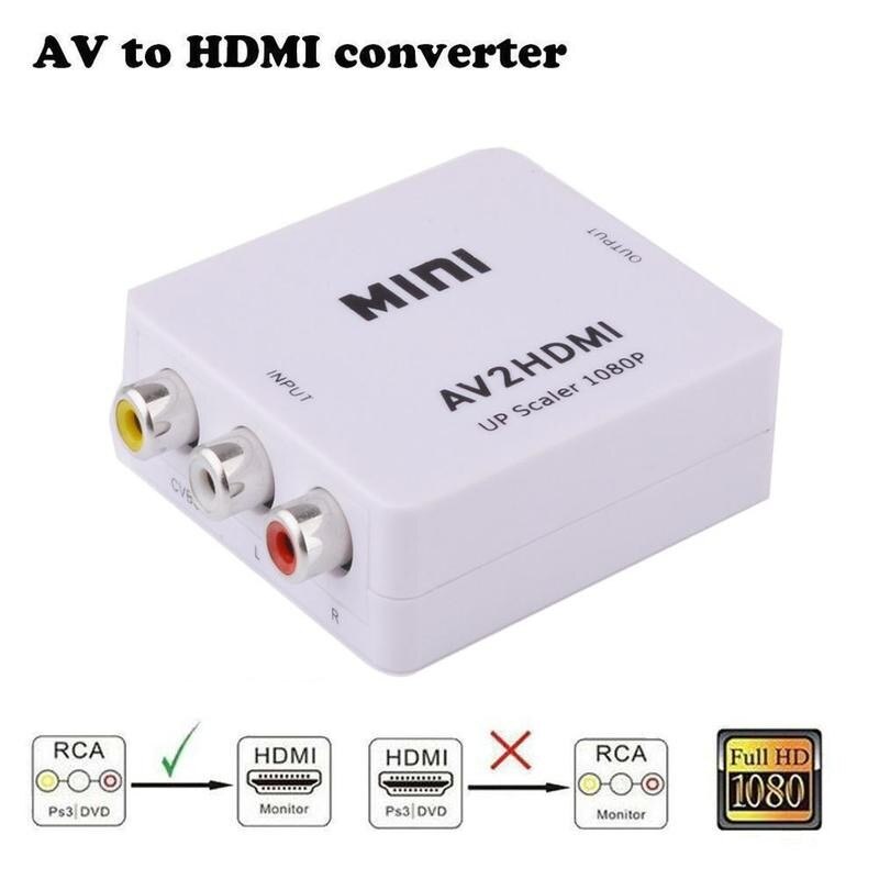 Scaler adapter hd video composiet converter box rca av/cvsb hdmi video pal hdmi 2av l /r 1080p ntsc mini ondersteuning
