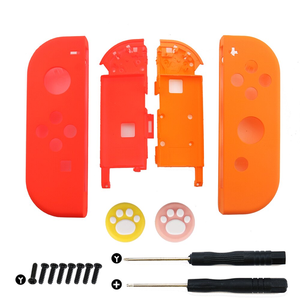 YuXi Plastic Right Left Housing Shell Case Cover for Nintendo Switch NS NX Joy-Con Controller with Silicone Analog Thumb Grip: LE