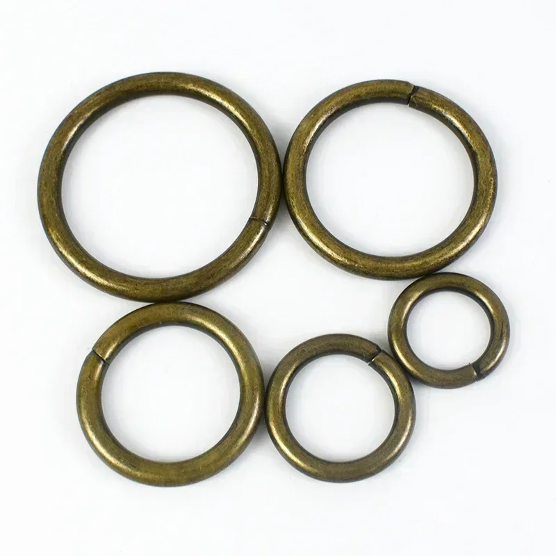 10Pcs Meetee 13-38mm Metal O Ring Buckle Circle Connection Hook DIY Bag Strap Belt Buckles Dog Collar Webbing Clasp Accessories: 6# / Black Nickel