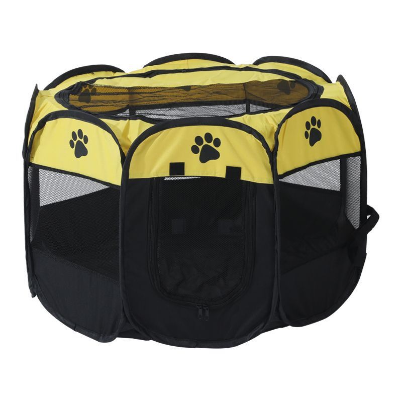 Bærbart sammenklappeligt kæletelt hundehus ottekantet bur til kat telt kravlegård hvalpe kennel nem betjening hegn udendørs store hunde hus: 1-5 / 91 x 91 x 58cm