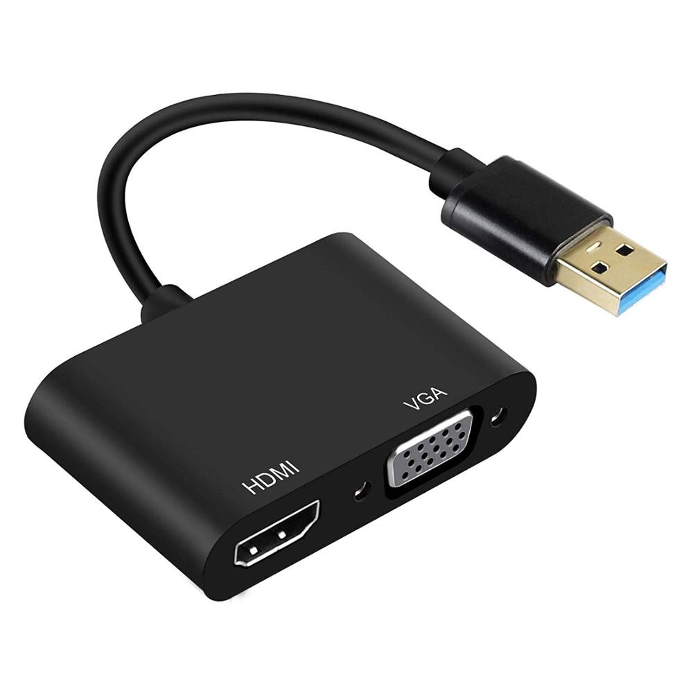 AMKL USB to VGA Adapter USB HDMI Adapter USB 3.0 to VGA HDMI Converter - PC Laptop with Windows 7/8/8.1/10 /XP