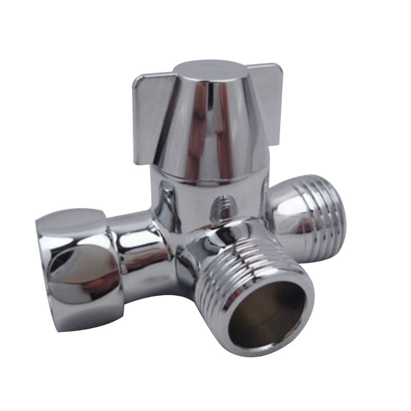 Metalen Drie-Weg Water Diverter T-Vormige Adapter Douche Afleiders Connector Wc Bidet Water Separator Kraan Splitter