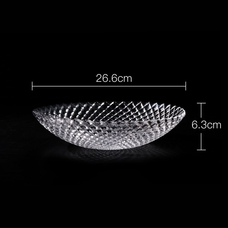 Large glass fruit bowl fruit bowl simple modern living room fruit basket transparent household storage tray: C