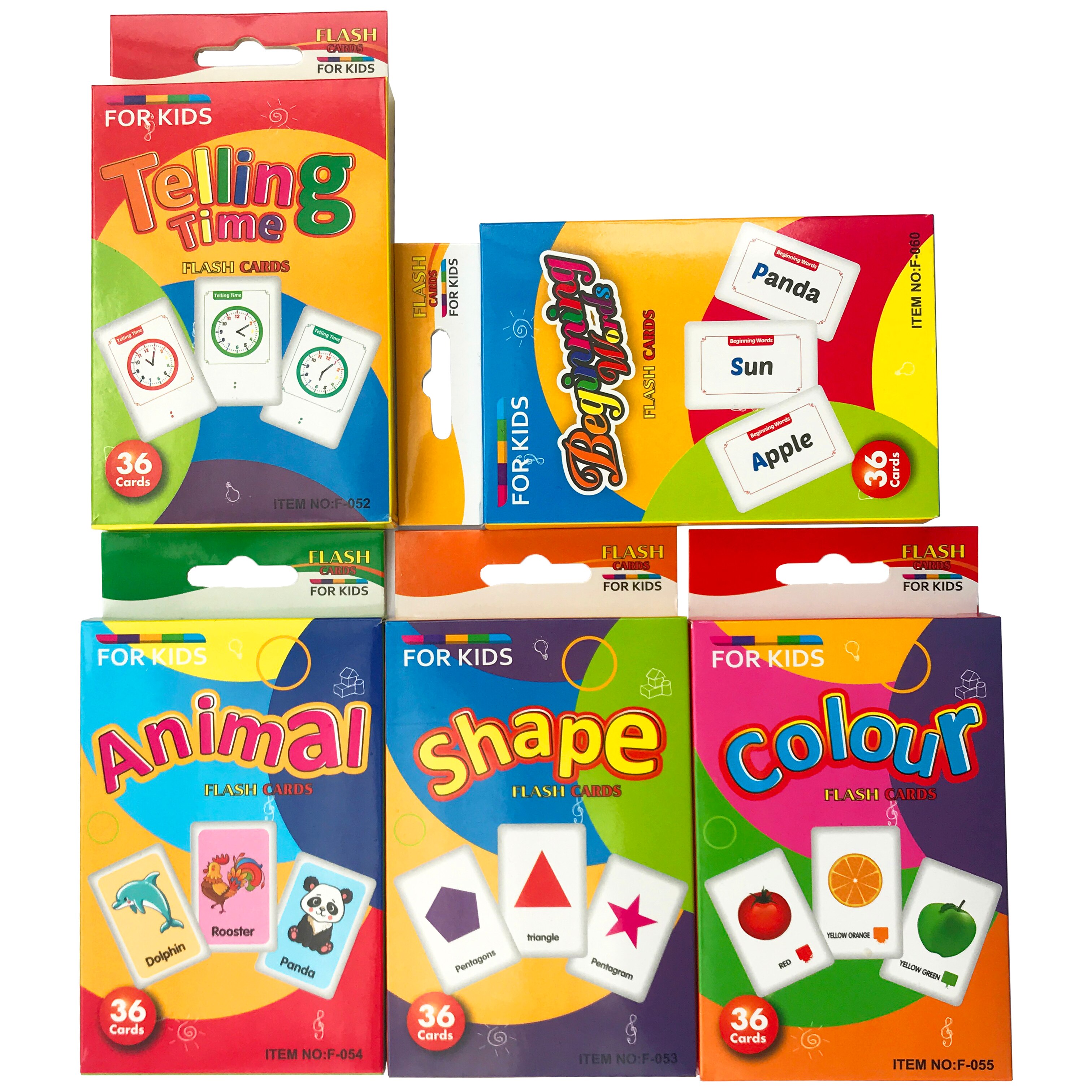 36 blätter Flashcard-basiert Für freundlicher Englisch Spielkarte Lernen Spielzeug Tiere/bilden/Farbe/Erzählen Zeit/Anfang worte