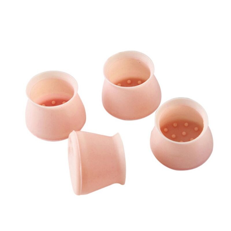 Silicone Mat Table Chairs gloves Foot Protection Pads Thick Non-slip Desk Chair Leg Mute Protective Sleeve Cover 4pcs/set .: Pink