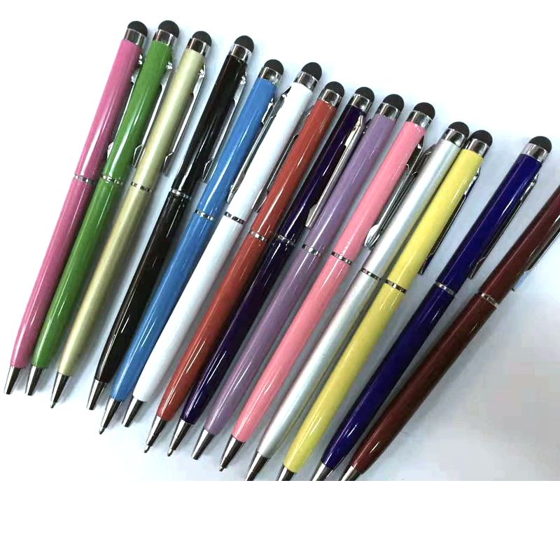 10pcs High Sensitive 2 in 1 Capacitive Touch Stylus Pen with Gel ink Ballpoint Pen for Smart Android Phone Tablet PC