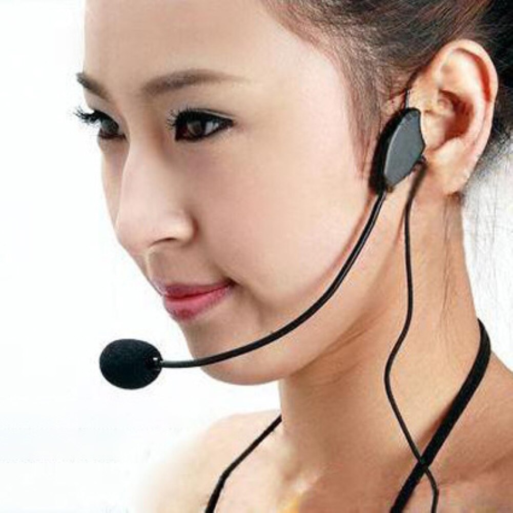 3.5mm Wired Headset Microphone Headworn Mic for Voice Amplifier Loudspeaker