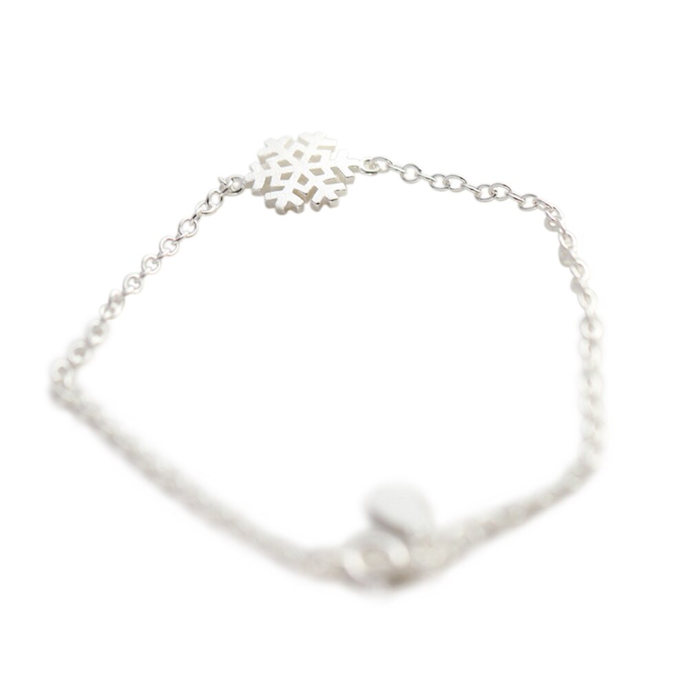 Argent plaqué amour hiver délicat charme femmes fille forme flocon de neige enveloppement chaîne Bracelet demoiselle d'honneur bijoux adolescent