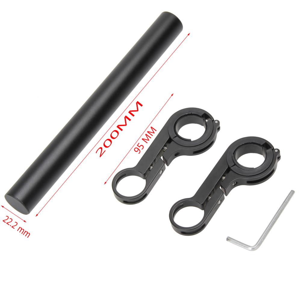 20Cm Aluminium Fietsstuur Mount Extender Mountain Mtb Bike Cycling Koplamp Beugel Lamp Zaklamp Houder Accessoires: Black Extender Mount