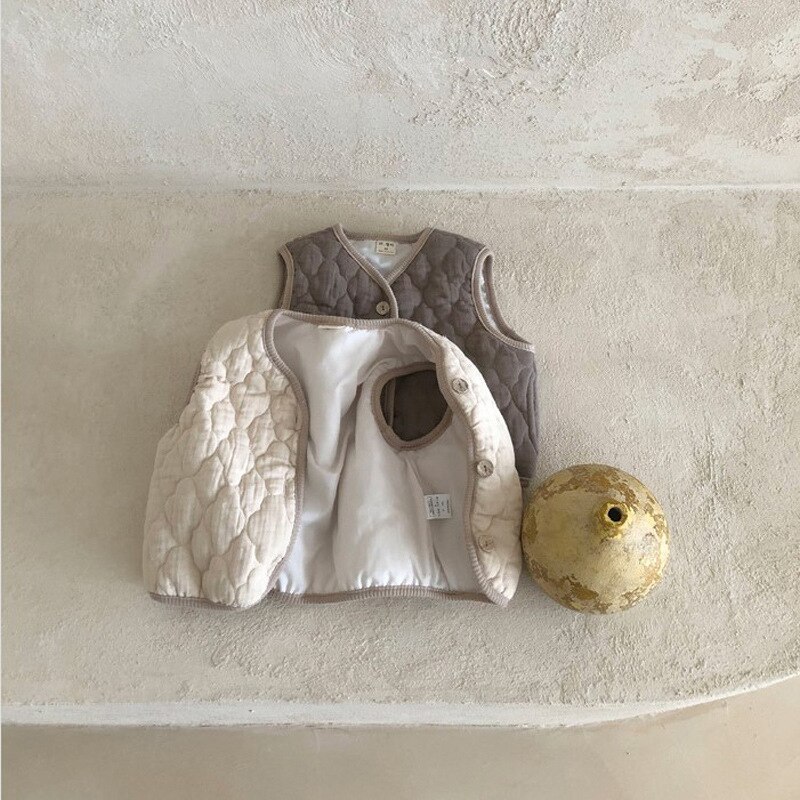 2022 New Autumn Baby Girl giacca senza maniche Retro Kids Cotton Vest Coat Boys Winter Warm Clothes Infant top Toddler Outwear
