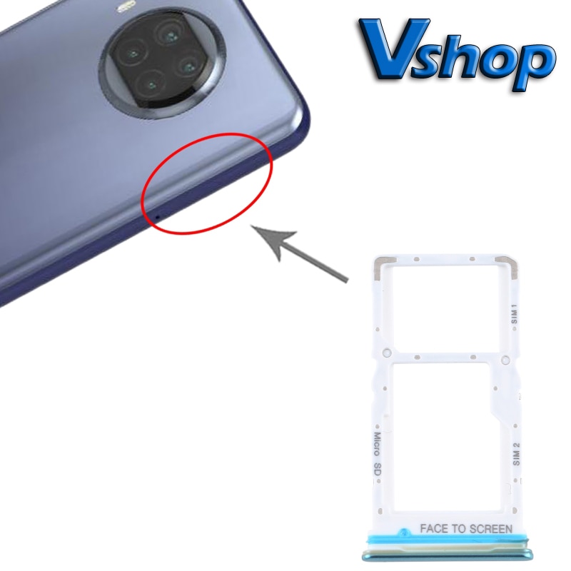 SIM Card Tray+SIM Card Tray/Micro SD Card Tray for Xiaomi Mi 10T Lite 5G Mobile Phone SIM Card Socket Replacement Parts