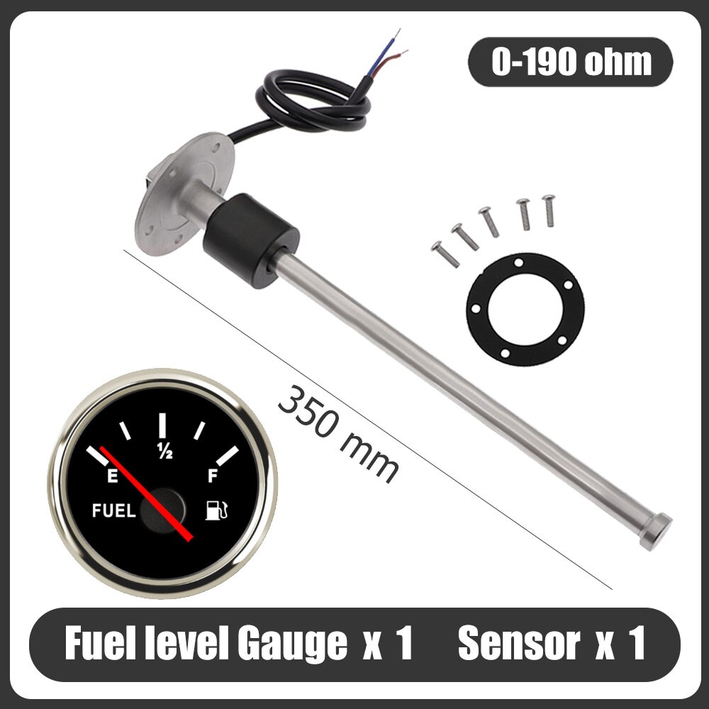 52MM Fuel Level Gauge 0-190 Ohm Oil Tank Level Indicator Meter With Fuel Level Sensor 150MM 200MM 250MM 300MM 350MM: BS 350MM