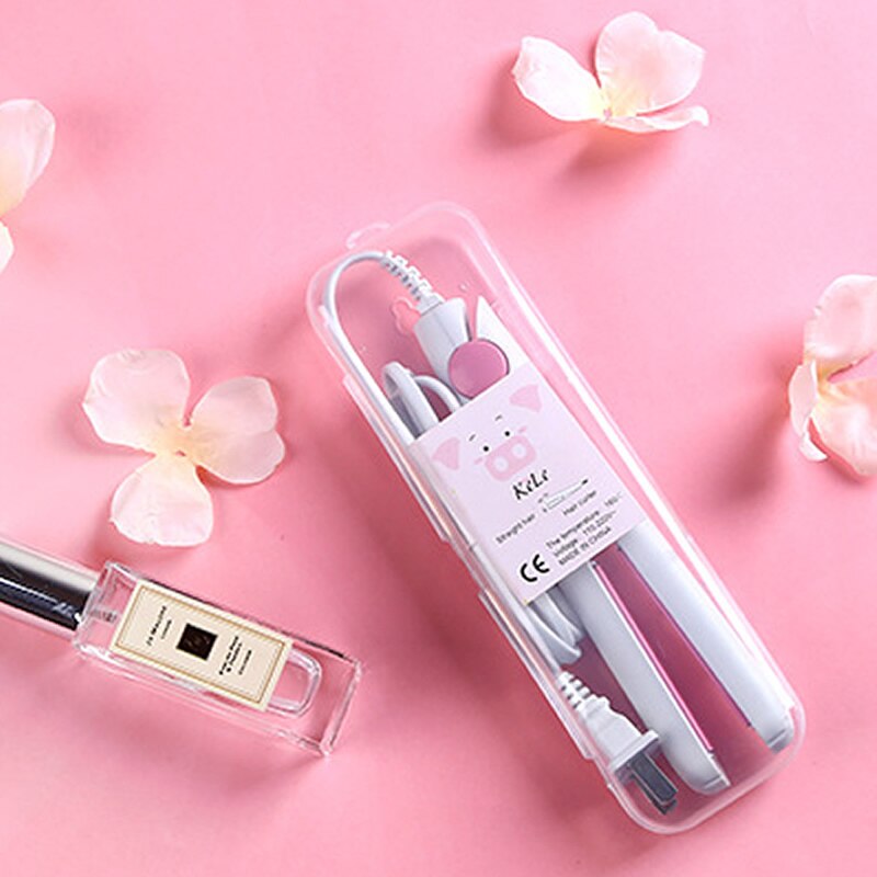 2-in-1 Mini Electric Splint Flat Iron Ceramic Hair Curler &amp; Straightener Hair Perming Hair Styling Crimper Hairdressing Product