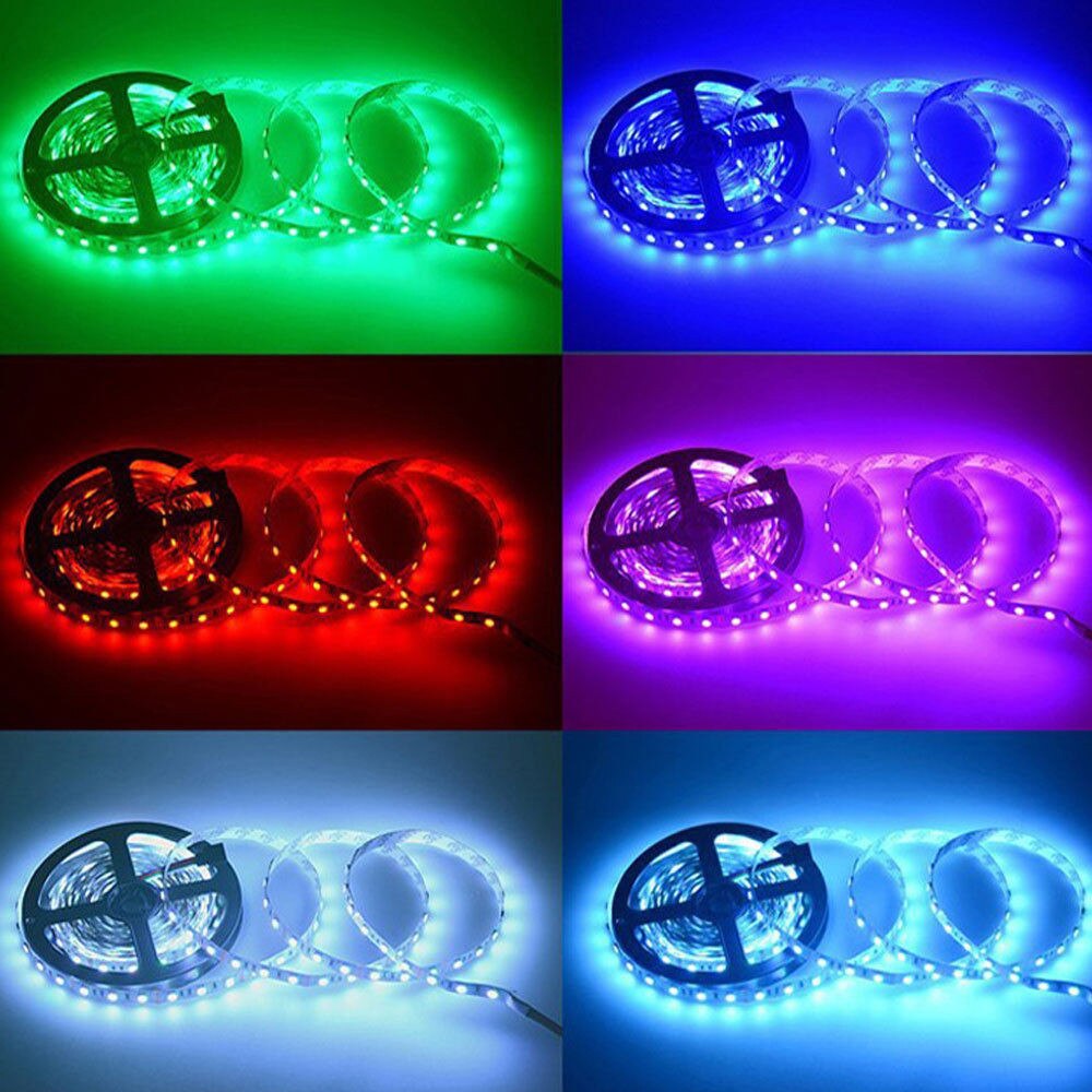 Led Strip Light 5m 5050 Smd Rgb Flexible Strip Led Light Muti Color 12v 300 Led Lamp Tv Desktop Screen Backlight Diode Tape