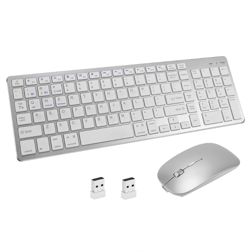 Wireless Keyboard and Mouse Combo Mechanical Bluetooth-compatible3.0 5.0 Sleek Rechargeable Dual-mode Durable USB T84C