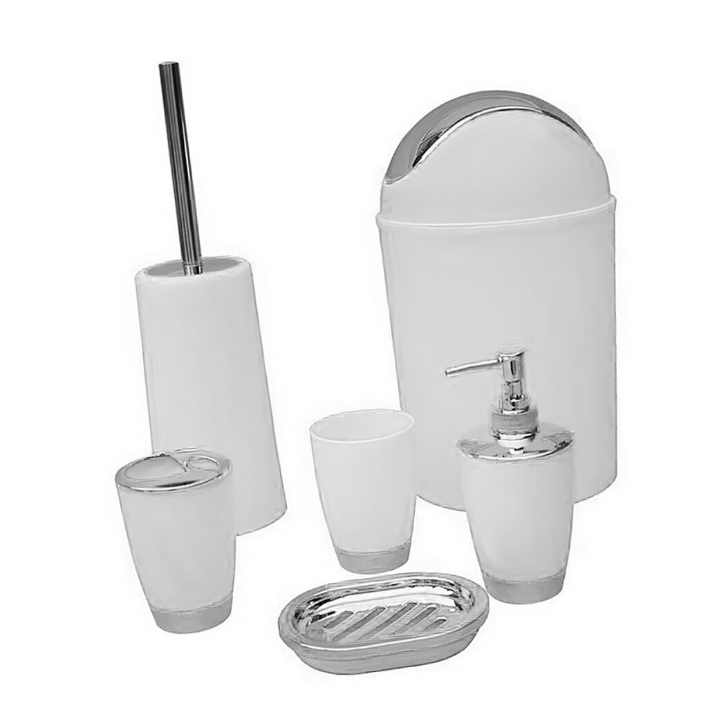 Juego de accesorios para baño y lavabo, dispensador de loción, jabonera, papelera, 6 uds., etc. 8 colores: White