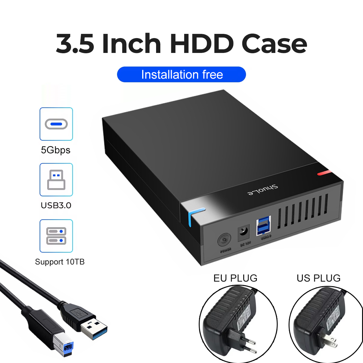 2.5/3.5 inch HDD Case USB3.0 Harde Schijf Behuizing SATA naar USB 3.0 Externe Harde Schijf Reader 10TB Adapter voor PC Laptop