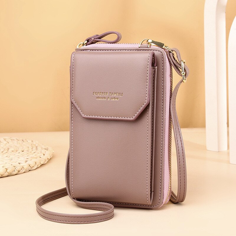 Women PU Leather Shoulder bags Female Large Capacity Crossbody Bags Girls Multi-functional Handbag Phone Purse: Purple