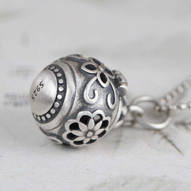 Bocai Trend Real S925 Puur Zilveren Sieraden Retro Hollow Artistieke Temperament Aromatherapie Zakje Vrouw Hanger