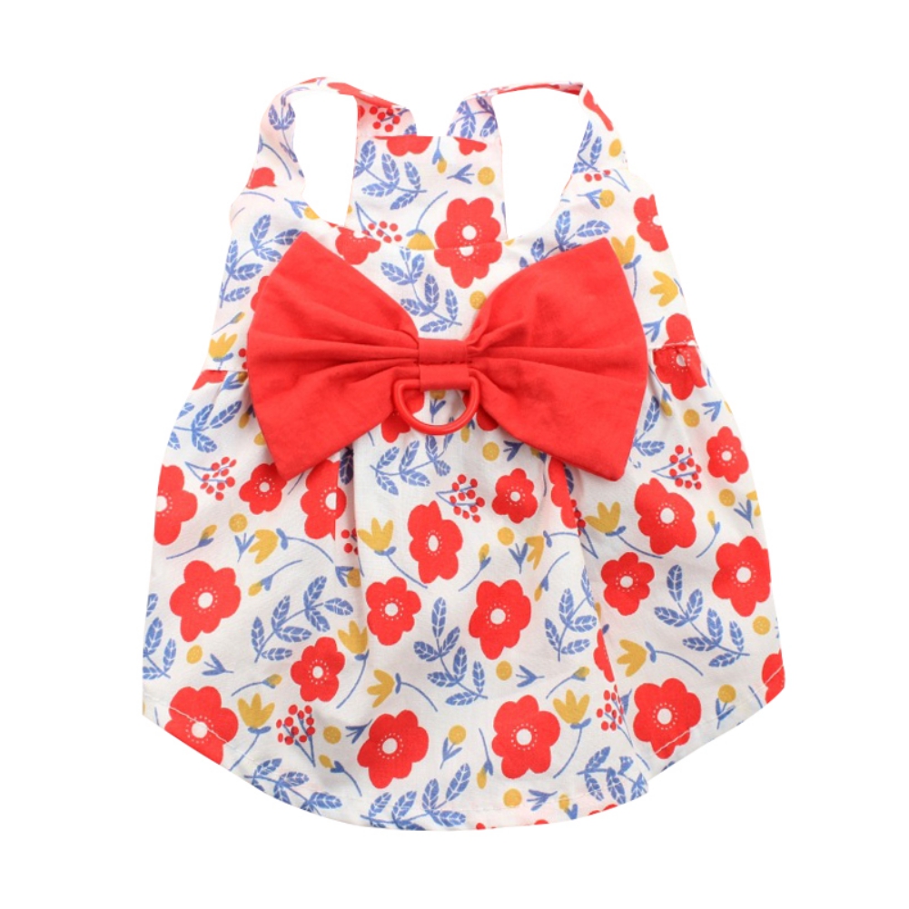 Ropa de verano para mascotas, vestido Floral para perros, falda de princesa para perros, vestidos de boda para perros, ropa York para perros, faldas, vestido para mascotas: Red / 2XL