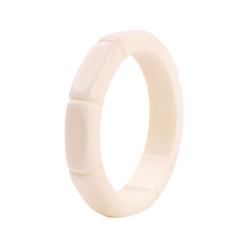 GuanLong-brazalete geométrico de resina acrílica para mujer y niña, pulsera con patrón de bambú Irregular, de , joyería: Rodio plateado