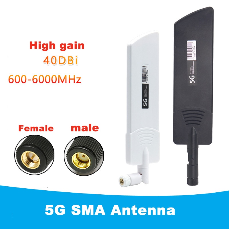 High Gain 5G Antenna 40DBi Foldable Glue Stick Antenna 5G SMA Female Male Outdoor Waterproof Amplifier WLAN Router Booster