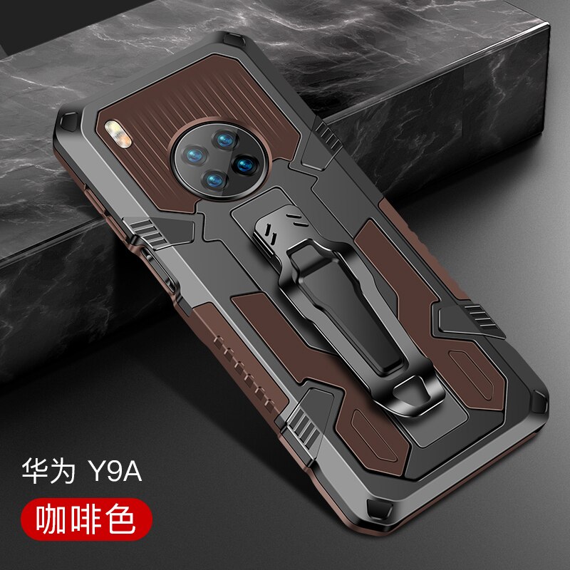 Custodia per Huawei Y9A 2020 custodia FRL-22 custodia antiurto per Clip da cintura custodia per Huawei Y9A Y 9A Coque Funda capa: For Enjoy 10 Plus / Brown